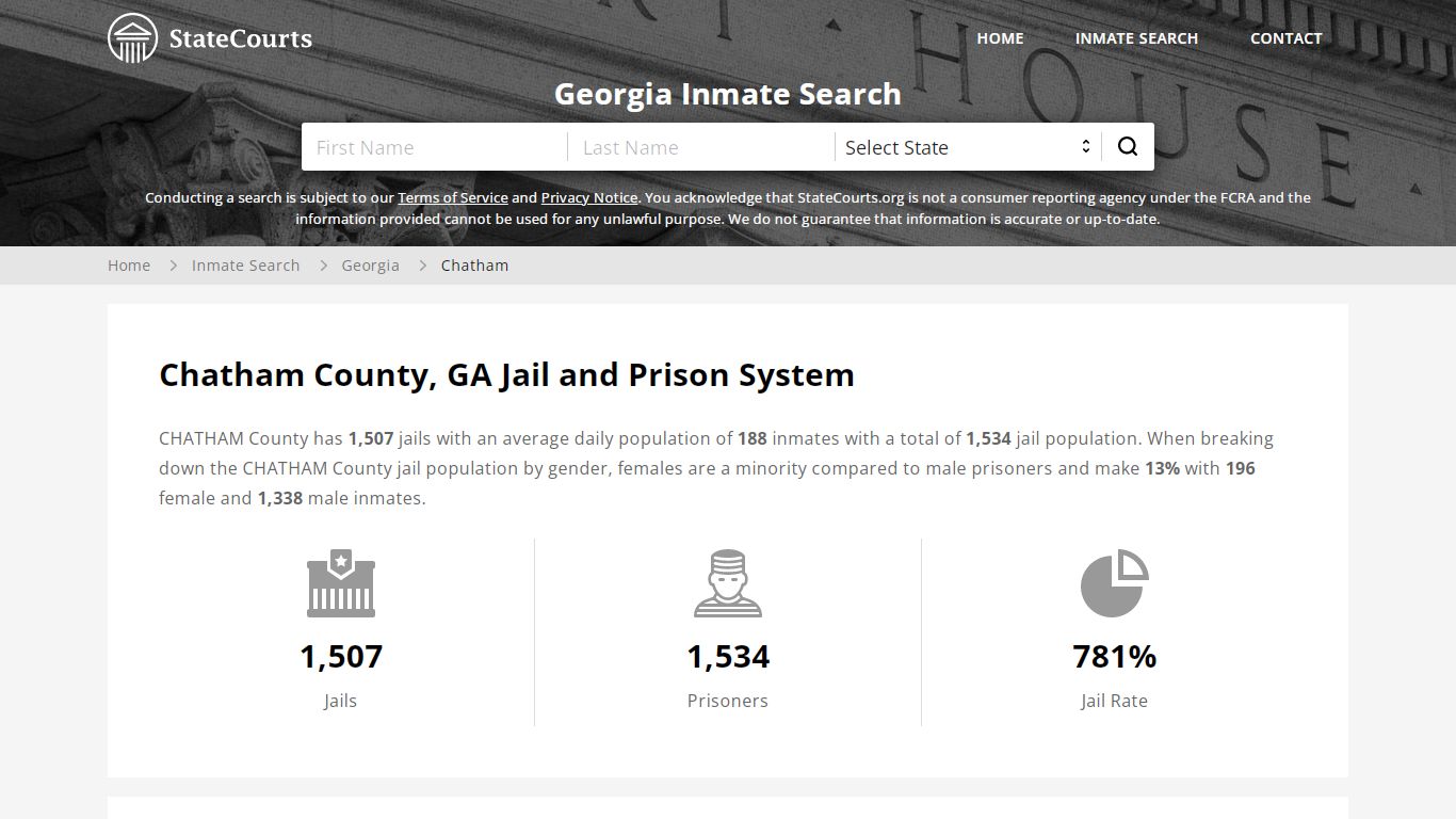 Chatham County, GA Inmate Search - StateCourts