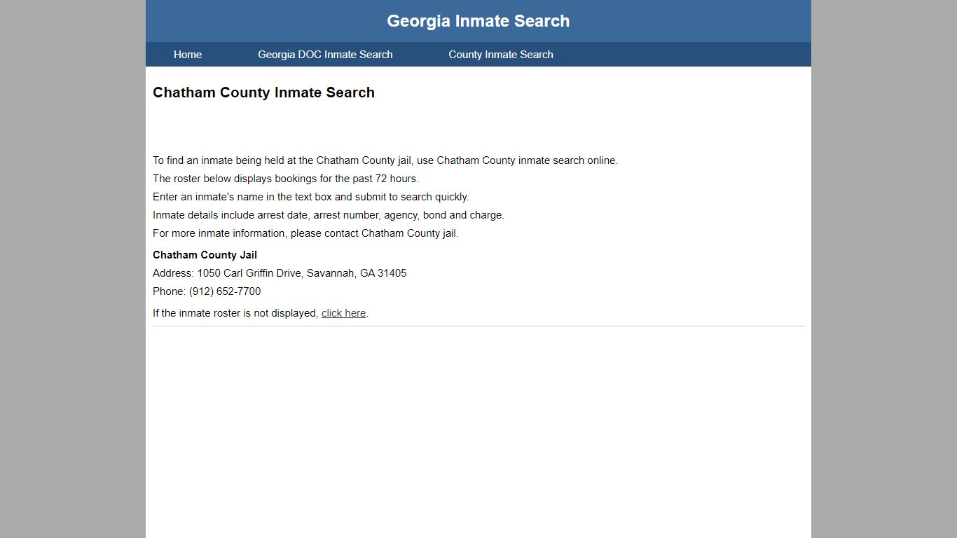 Chatham County Jail Inmate Search